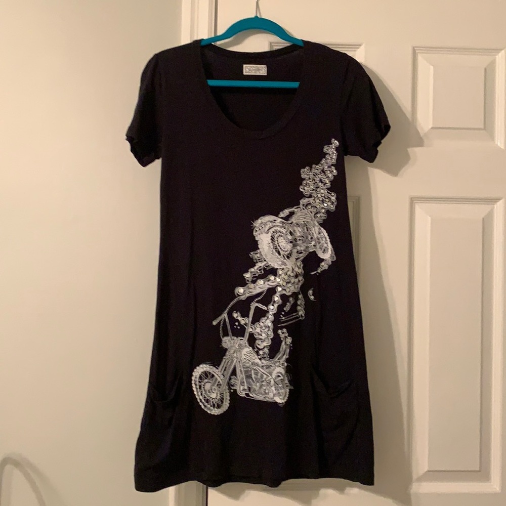 Lauren Moshi motorcycle dress with two pockets, size small